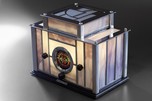 Radio-Glo Stained Glass + Chrome Radio in Lavender Swirl - Prototype